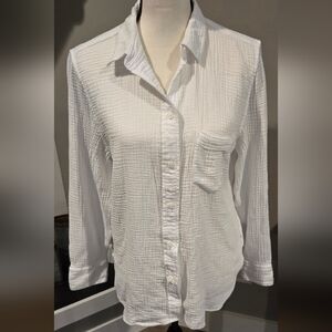 Nwot Jcrew long sleeve button up shirt, sz 12, white. Perfect for layering.